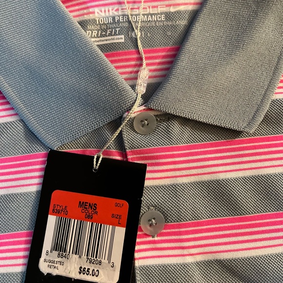 Early 2000s Nike Golf Polo PGA Stripes Size Large - Picture 3 of 4